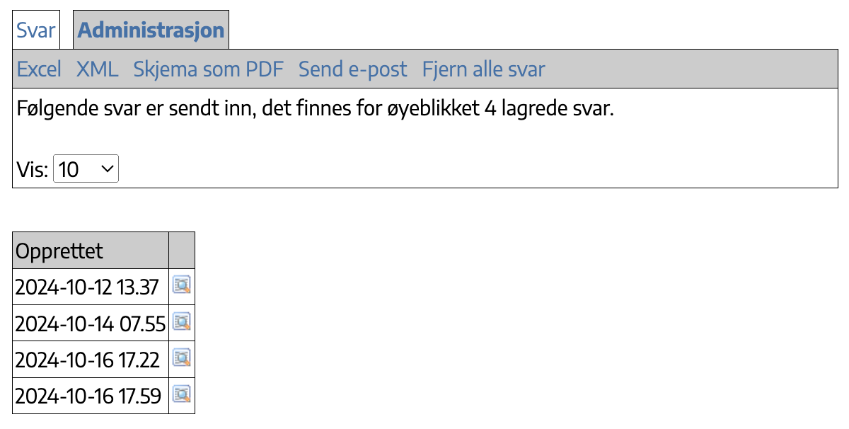Opprettet (dato) i administrasjonsvisningen