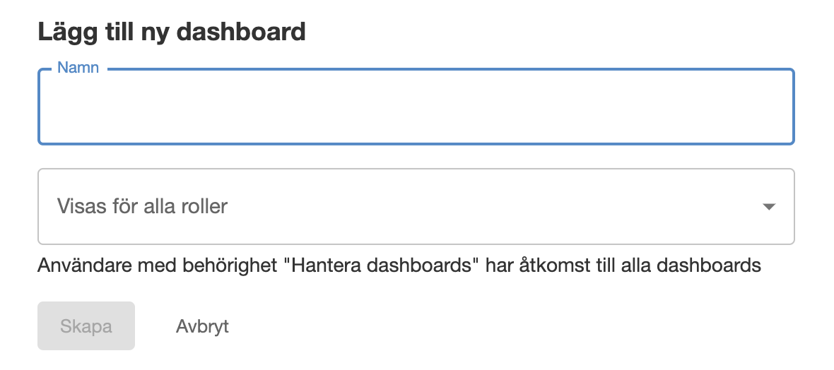 Ny dashboard