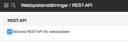 Aktivera REST-API