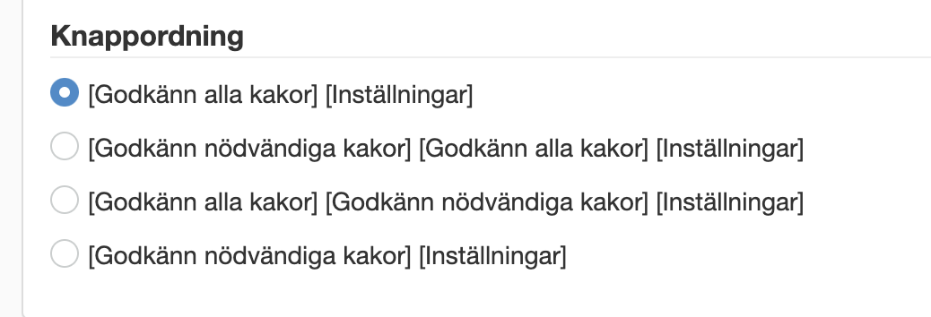 Knappordning