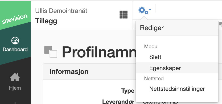 Egenskaper på tillägg