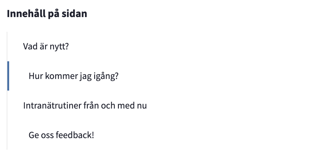 Innehållsteckning
