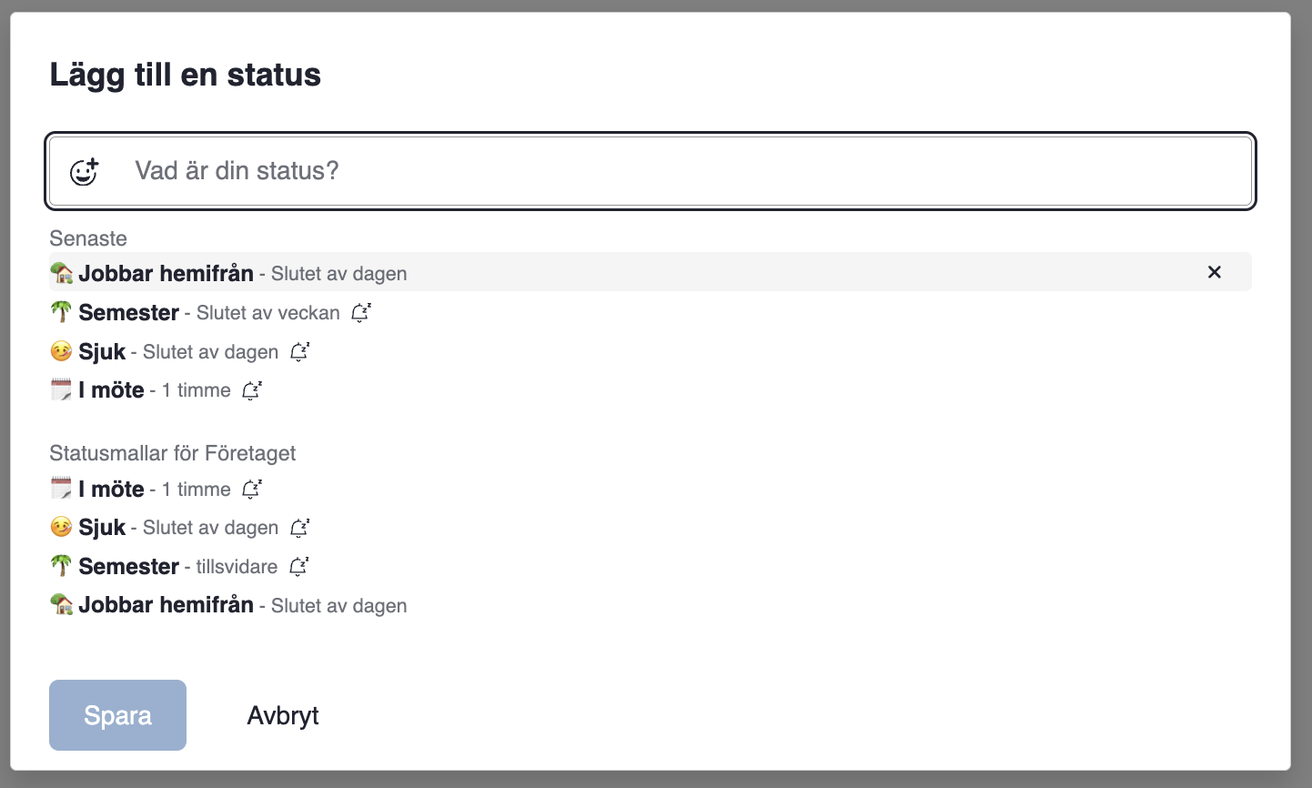 Lägg till status