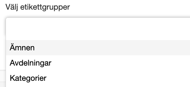 Välj etikettgrupper