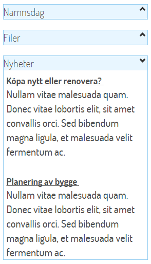 Exempel på ett öppet verktygsfält