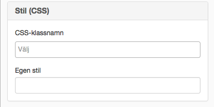 Dialogruta för CSS-egenskaper på modul