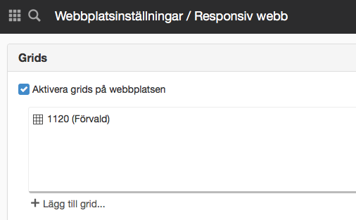 Aktivera grids