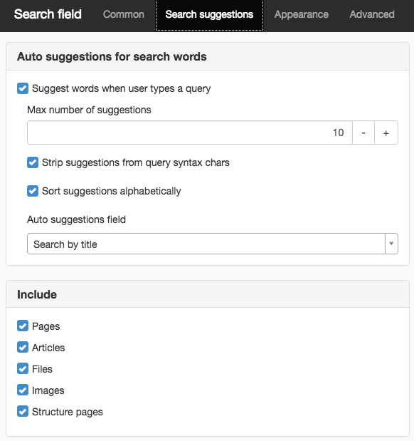 Search suggestions