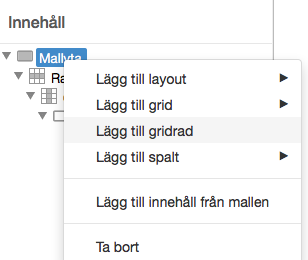 Lägg till ytterligare en gridrad