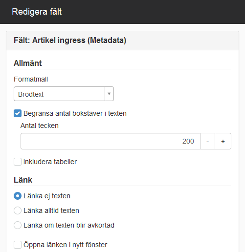 Inställningar för ingress