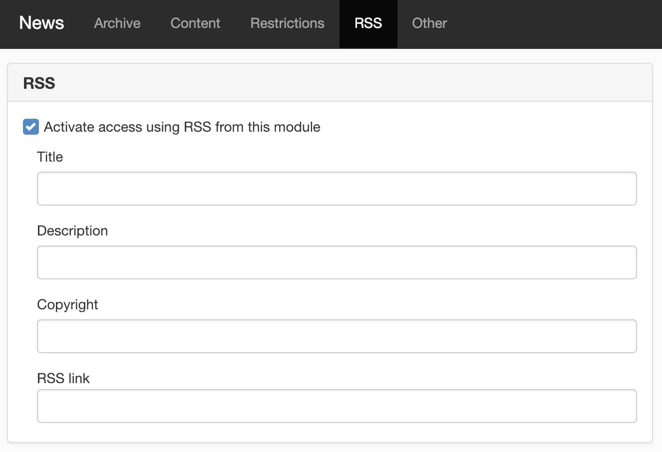 RSS Tab