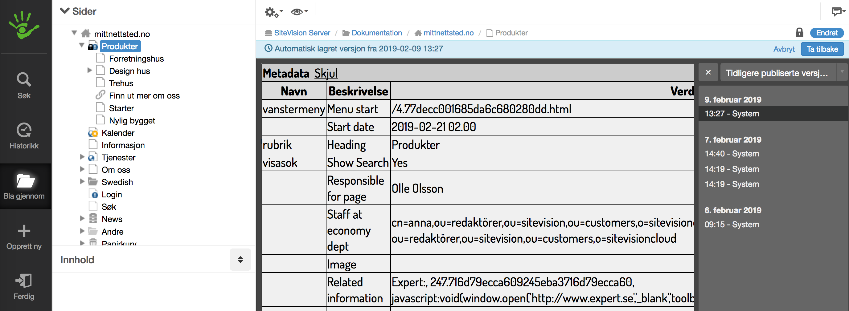 Vis metadata