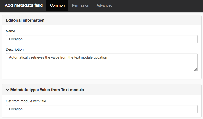 Value from text module