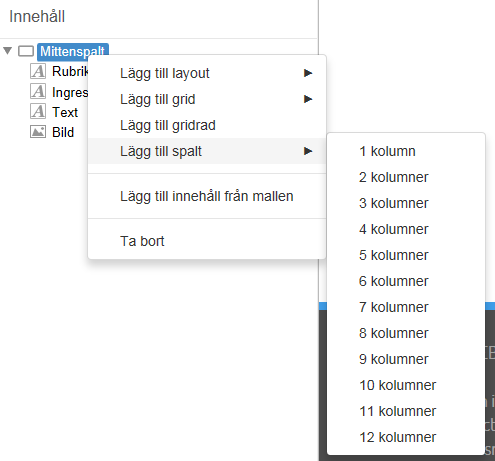 Skärmdump på hur man lägger till en layout
