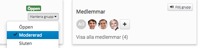 Följ grupp -online