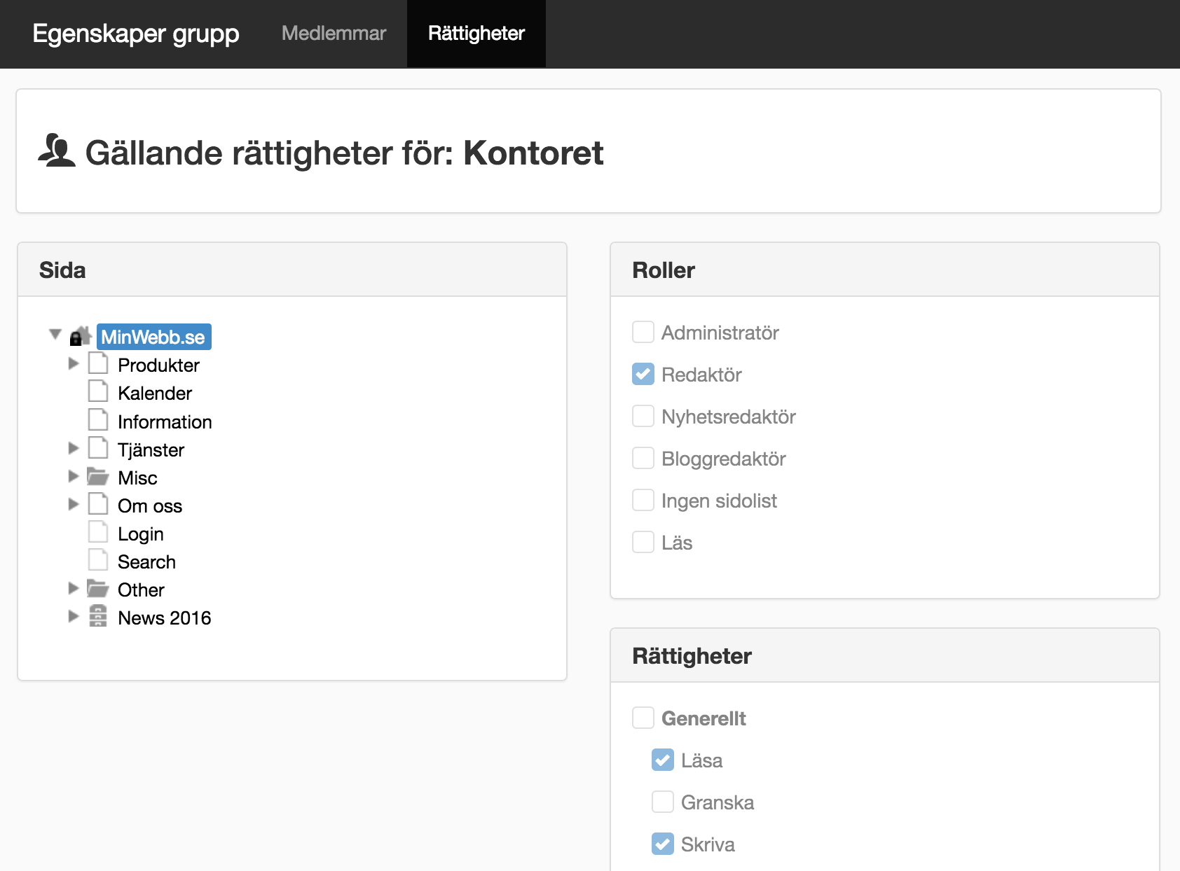 Rättigheter grupp
