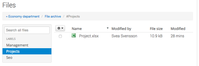 Label "Projects"