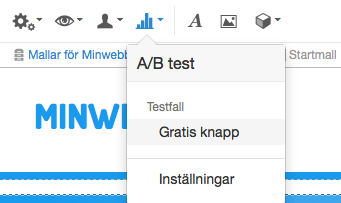 Ikonen A/B-test och Gratis knapp