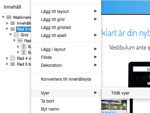 Tillåt vyer