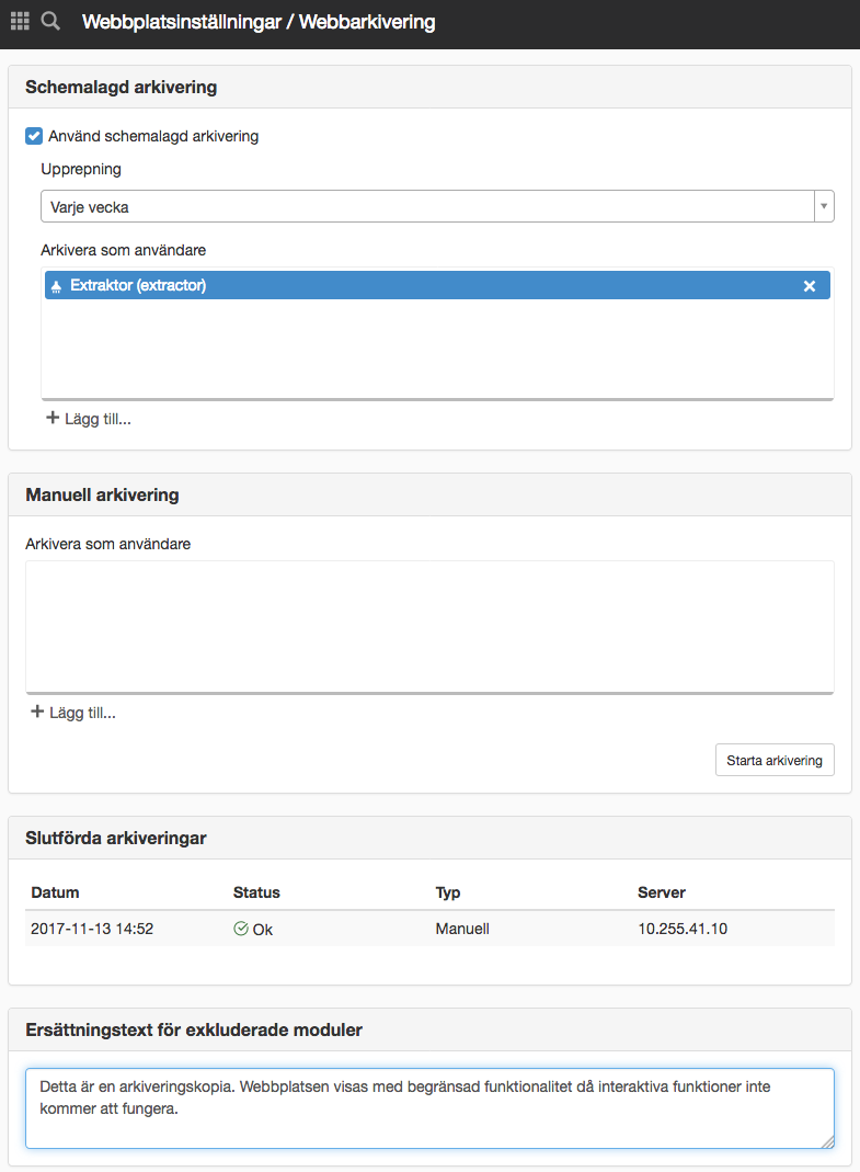 Webbarkivering