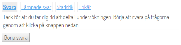 Skärmdump på administration on-line av öppen Enkät