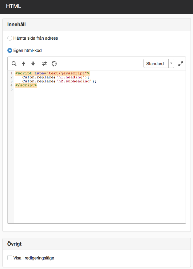 HTML-modulen