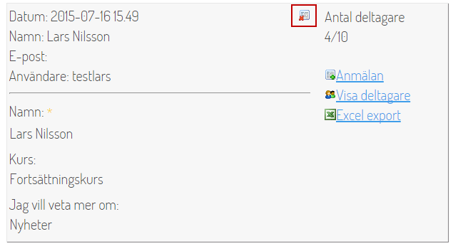 Skärmdump på adm av webbanmälan