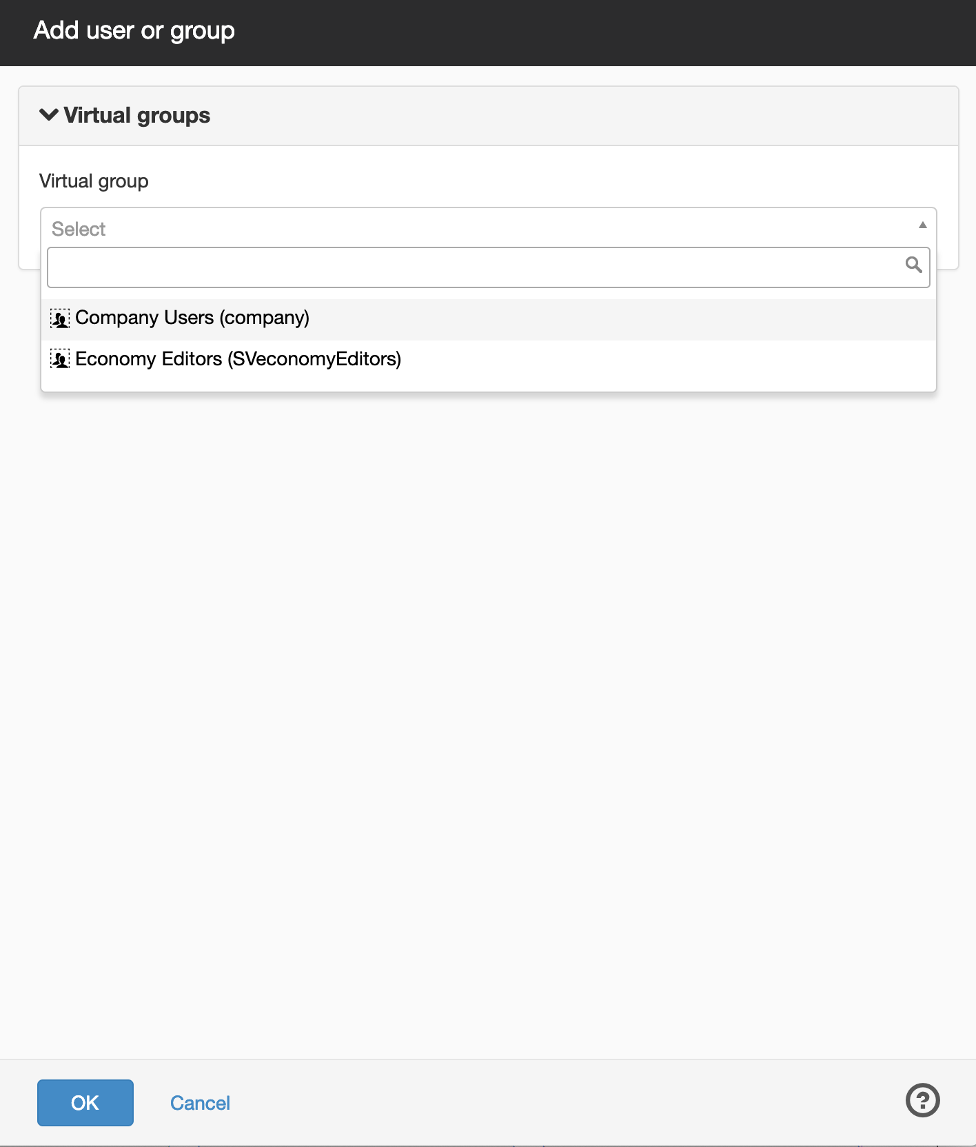 Add user or group