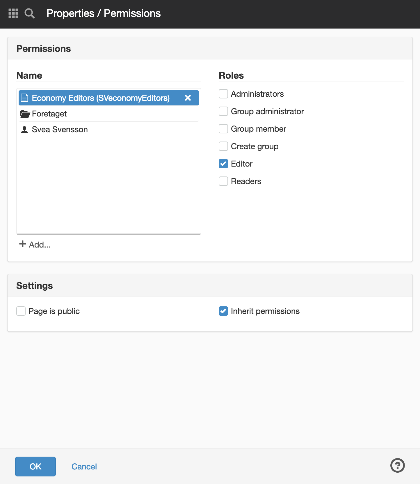Permissions