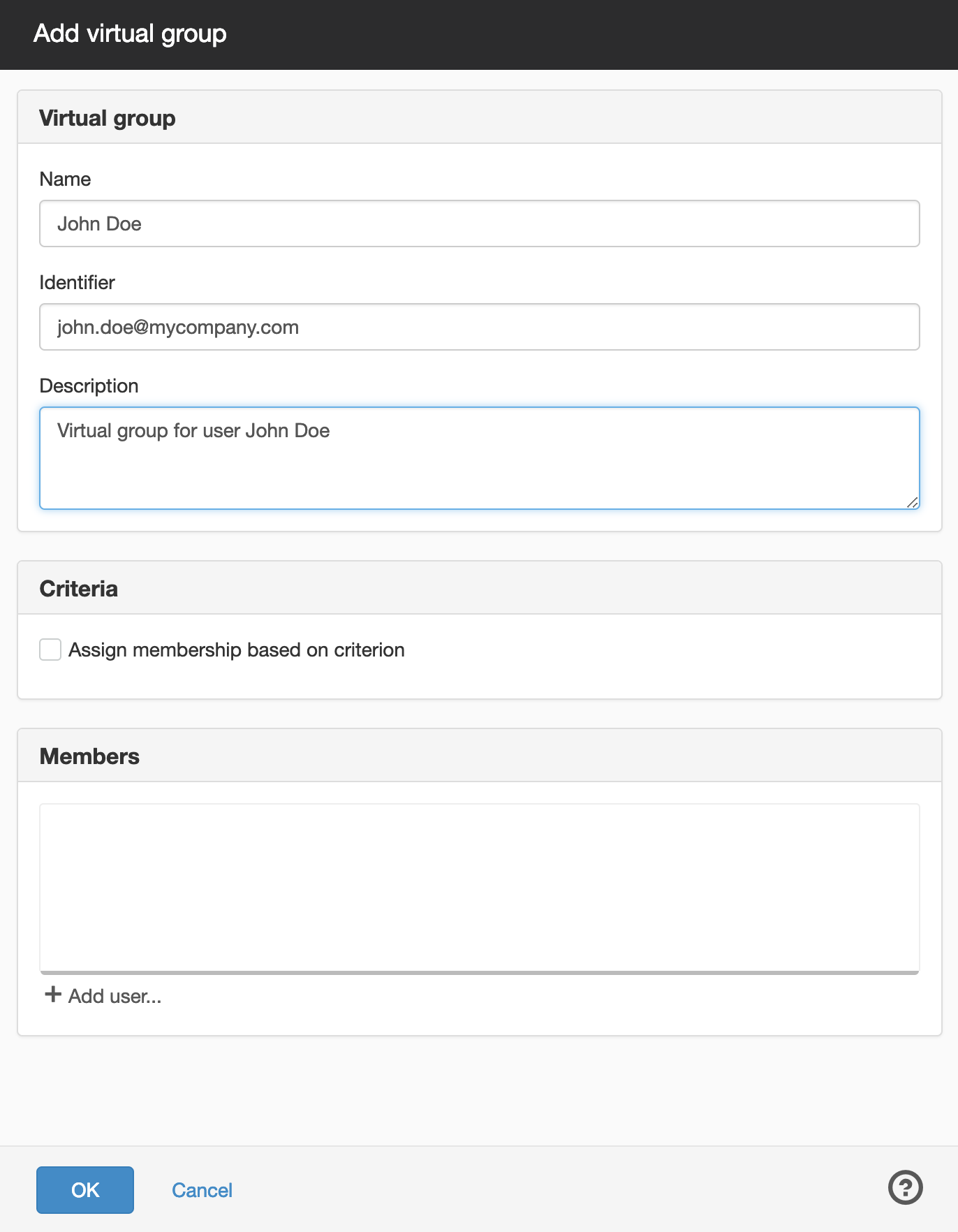 Group for single emailadress