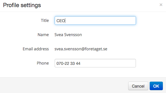 Profile settings