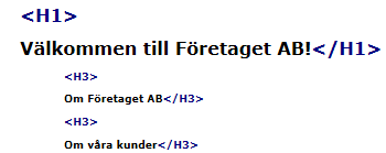 En rubrikstruktur som saknar h2