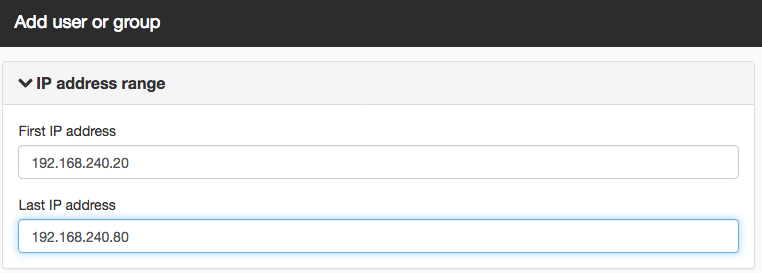 Add IP address range