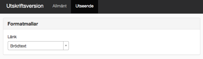 Skärmdump på fliken Utseende