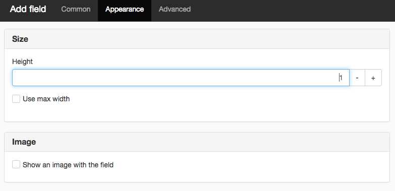 Appearance tab