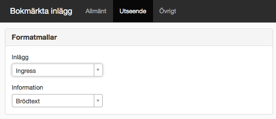 Utseende bokmärkta inlägg