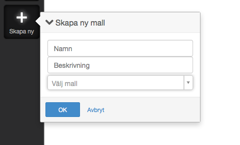 Dialogruta för att skapa ny mall