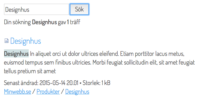 Sökordsmarkering
