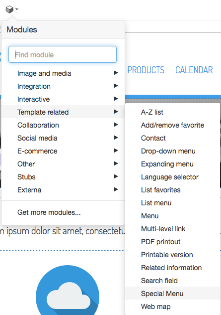 Add-on in module selector