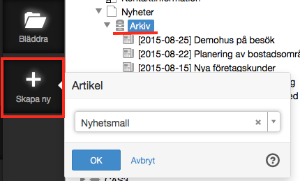 Skapa ny artikel