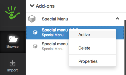 Active version of add-on