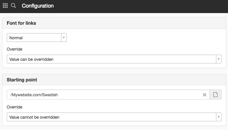 Configuration on add-on