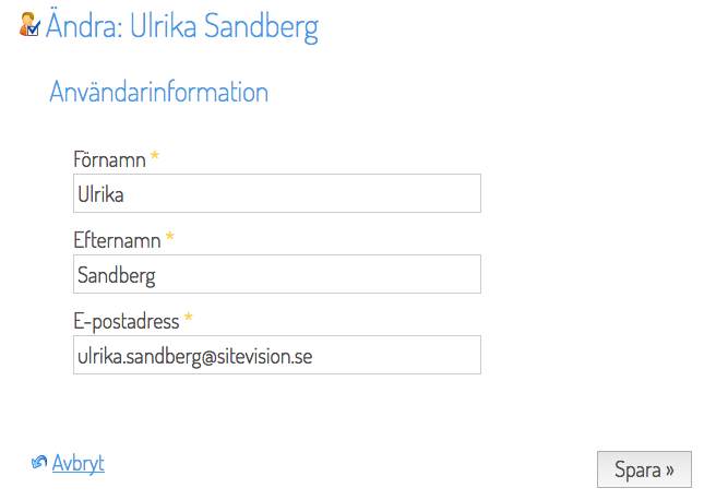 Ändra användarprofil