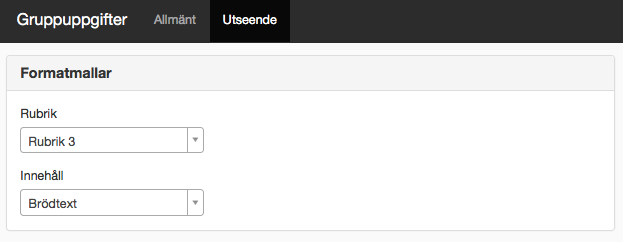 Gruppuppgifter utseende