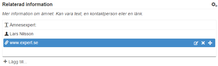 exempel relaterad information