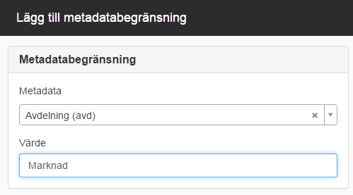 Lägg till metadatabegränsning