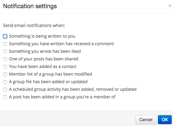 Notifications  settings