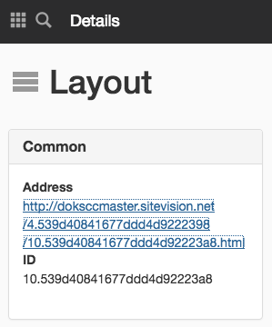 Information on layout