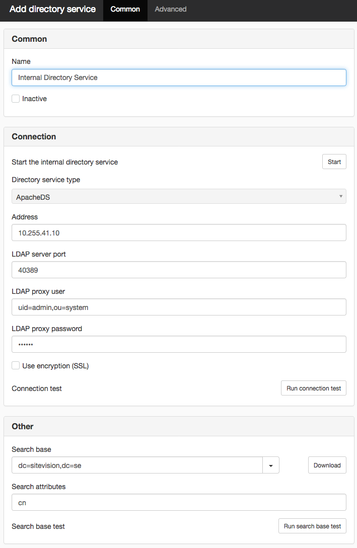 Add internal directory