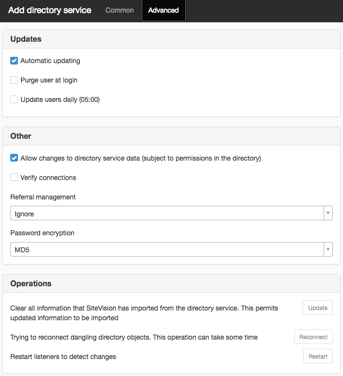 Advanced on Add internal directory